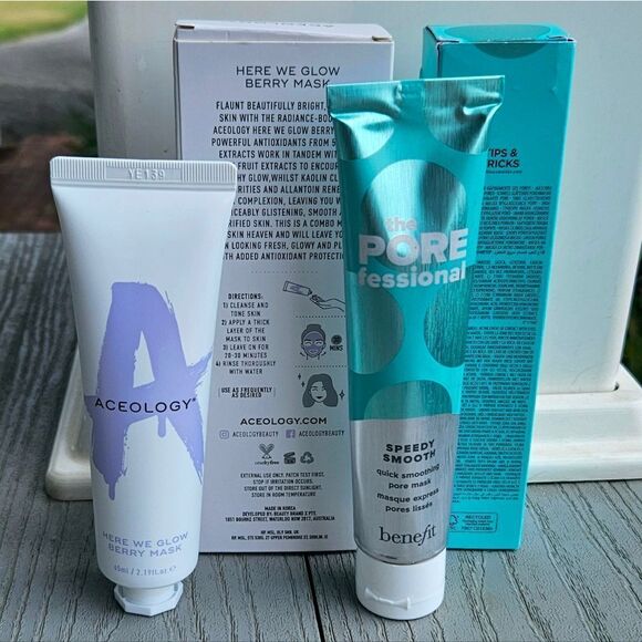 FACE MASK BUNDLE aceology berry mask & benefit the pore fessional mask NEW - Picture 4 of 5